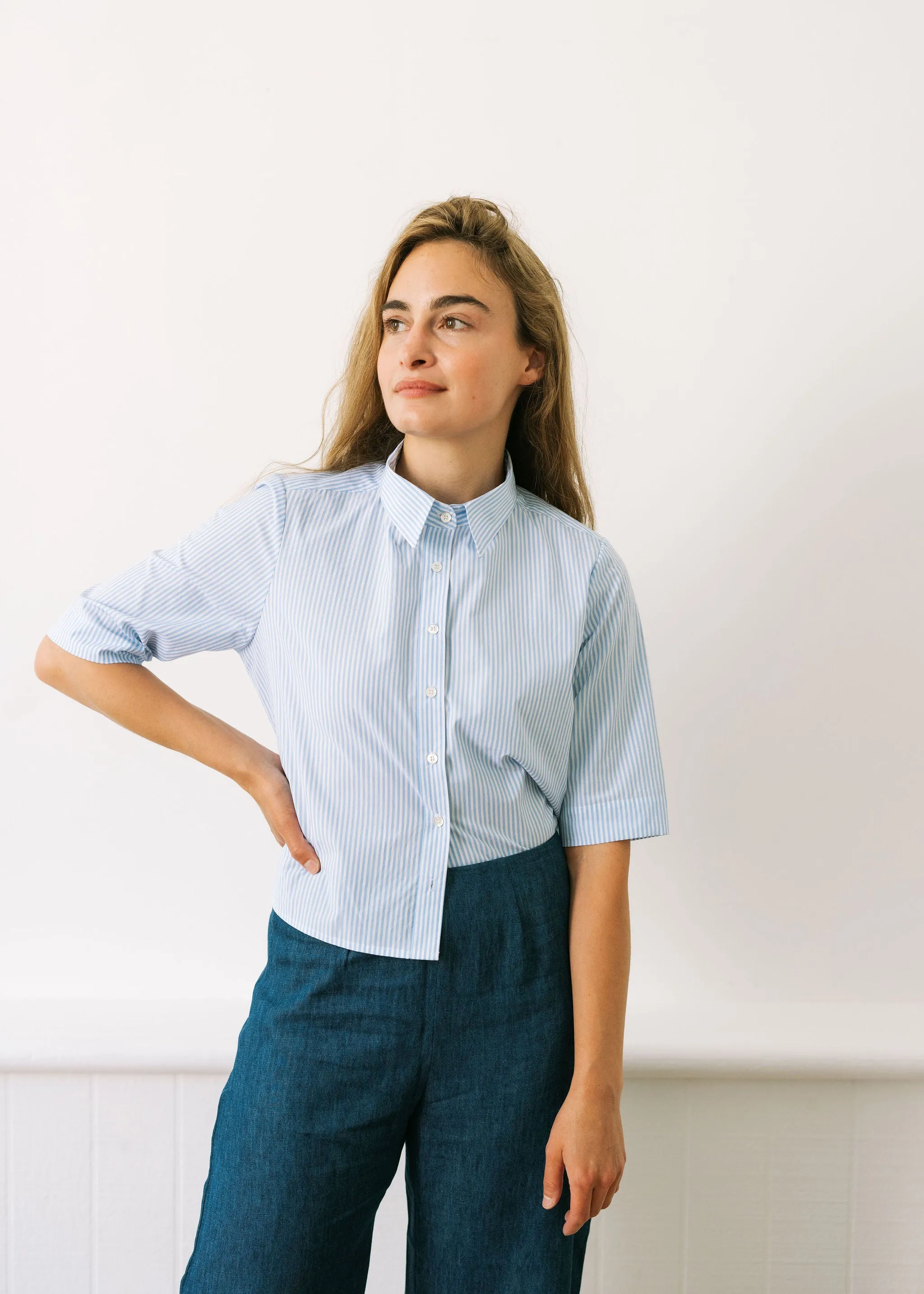 The Maven Top - Blue Stripe